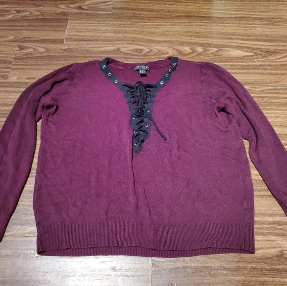 Dark burgundy sweater - Picture 3 of 4